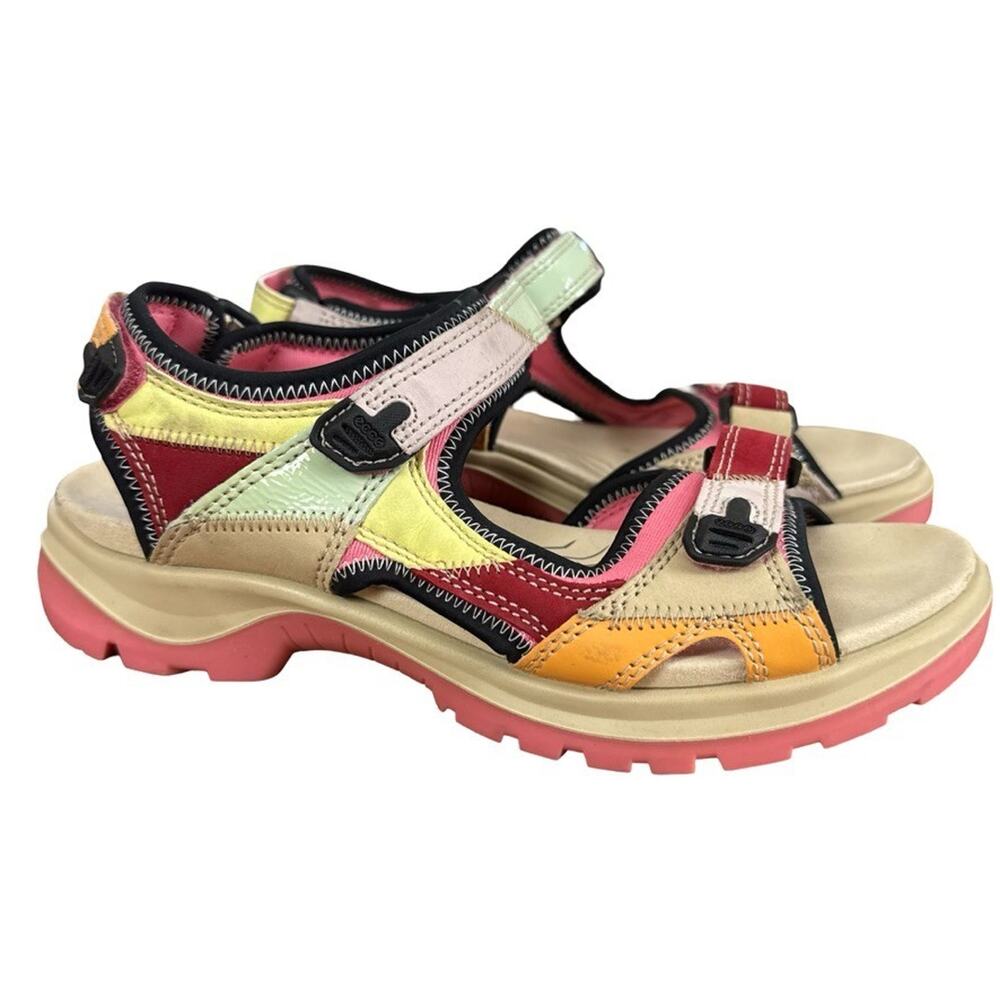 Ecco Offroad Yucatan Sport Sandals Colorful Ankle Strap Hiking Shoes 10 / 10.5